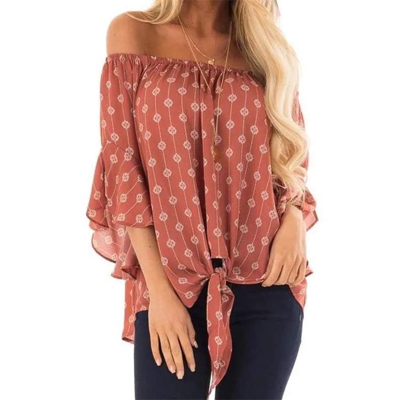 Summer 2020 women's Chiffon shirt Printed lace-up women's top Sexy strapless Chiffon shirt
Summer 2020 women's Chiffon shirt Printed lace-up women's top Sexy strapless Chiffon shirt