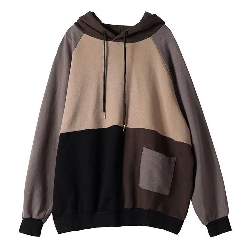Plus size women's loose literary drawstring hooded mountain autumn and winter new hit color stitching all-match casual top
Plus size women's loose literary drawstring hooded mountain autumn and winter new hit color stitching all-match casual top