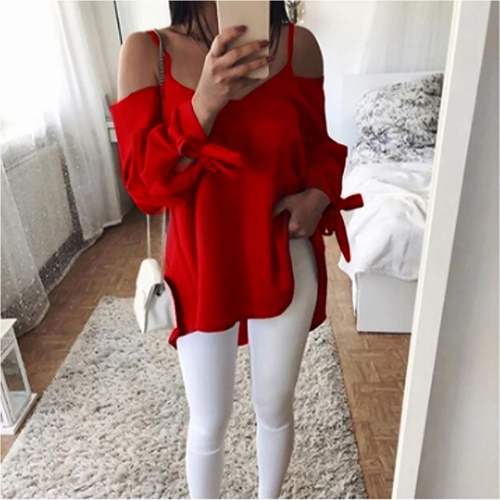 Women Shirts Sexy Off Shoulder Top Bandage Long Sleeve Blouses Casual Loose Blouse Ladies Blusas Plus Size S-5XL
Women Shirts Sexy Off Shoulder Top Bandage Long Sleeve Blouses Casual Loose Blouse Ladies Blusas Plus Size S-5XL