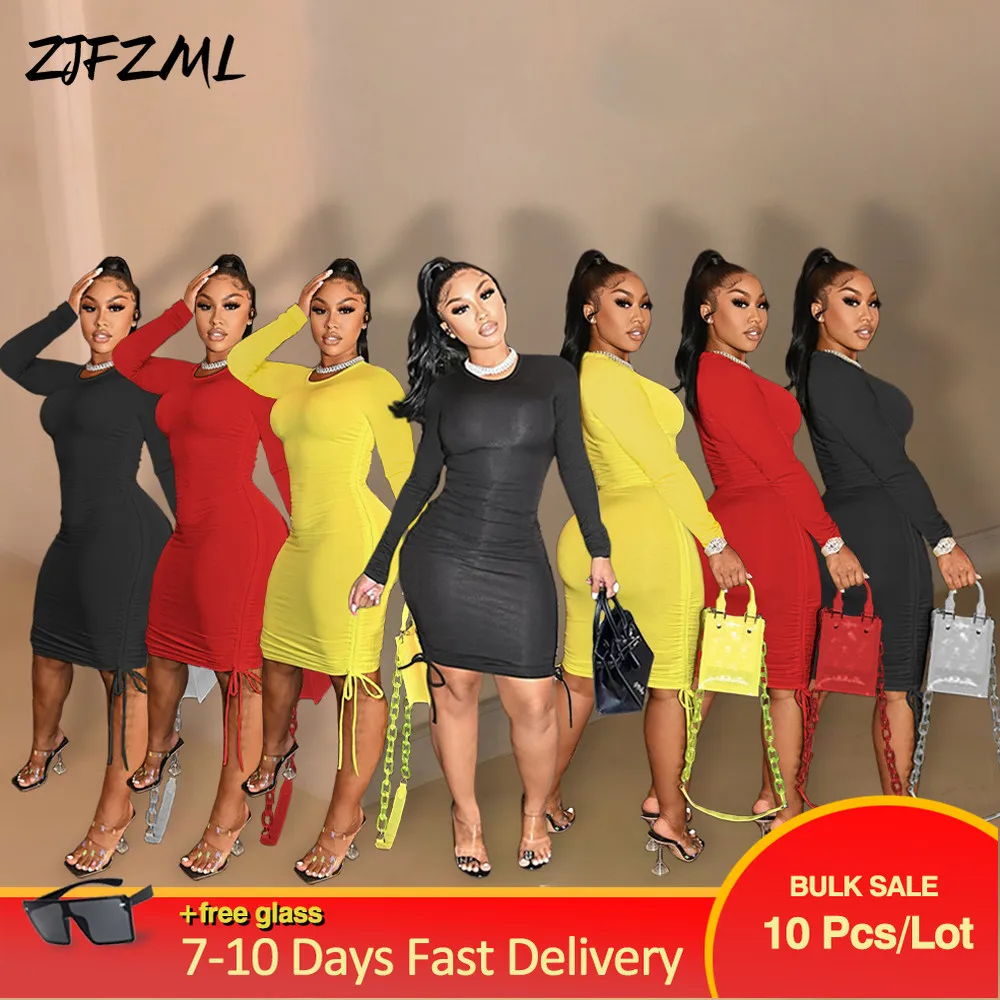 Bulk Items Wholesale Lots Fall Clothes for Women's Mini Dress Long Sleeve Side Ruched Drawstring Night Club Birthday Wear Robe
Bulk Items Wholesale Lots Fall Clothes for Women's Mini Dress Long Sleeve Side Ruched Drawstring Night Club Birthday Wear Robe