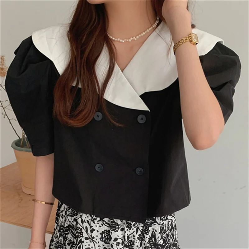 Alien Kitty New Palace Style Color-Hit Retro Chic Loose Summer Casual 2021 Korean High Waist Streetwear Vintage OL Blouses
Alien Kitty New Palace Style Color-Hit Retro Chic Loose Summer Casual 2021 Korean High Waist Streetwear Vintage OL Blouses