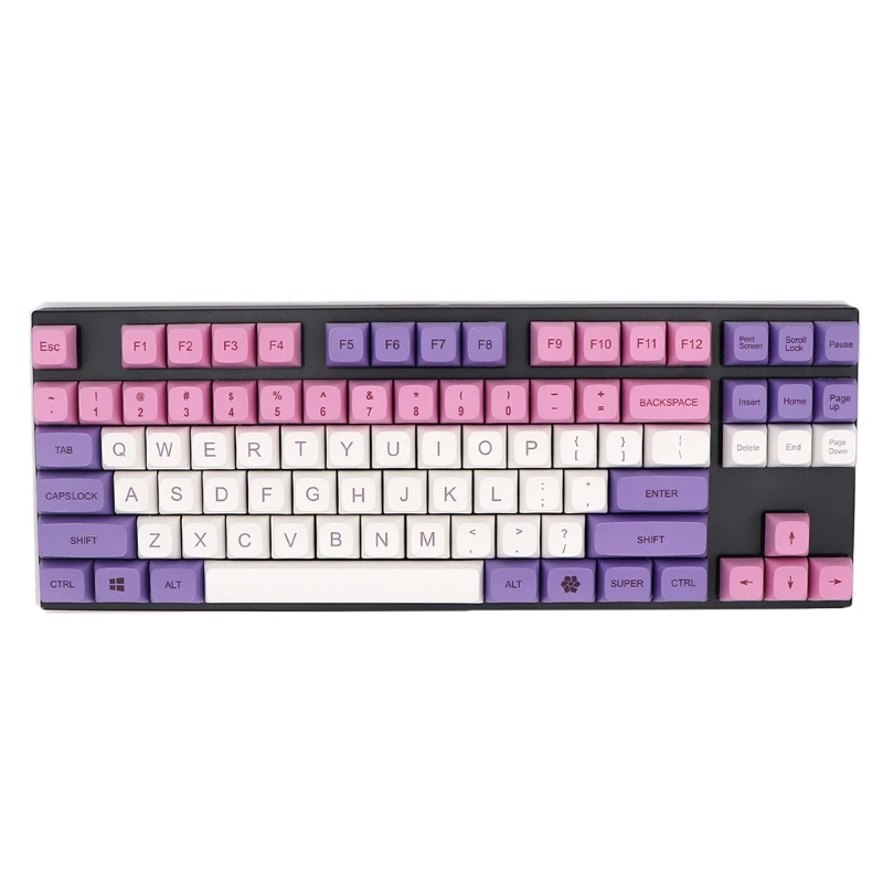 

134 клавиш/комплект, XDA Profile Hana Keycap PBT, 5-сторонняя сублимационная клавиатура для механической клавиатуры ANSI-клавиши MX 61/87/104