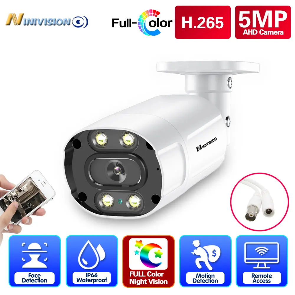 

AHD CCTV Analog Security Camera 5MP Outside Motion Detection Color Night Vision AHD Video Surveillance Camera BNC H.265 XMEYE