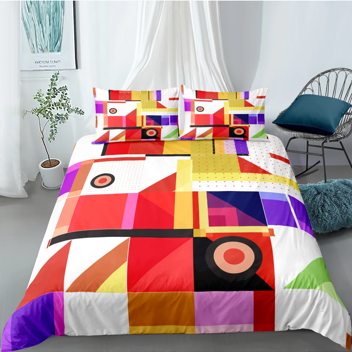 Creative Geometry Bedding Set 2/3pcs Queen King Twin Size Comforter Set Luxury 220x240 Printed Duvet Cover Home Textiles
Creative Geometry Bedding Set 2/3pcs Queen King Twin Size Comforter Set Luxury 220x240 Printed Duvet Cover Home Textiles