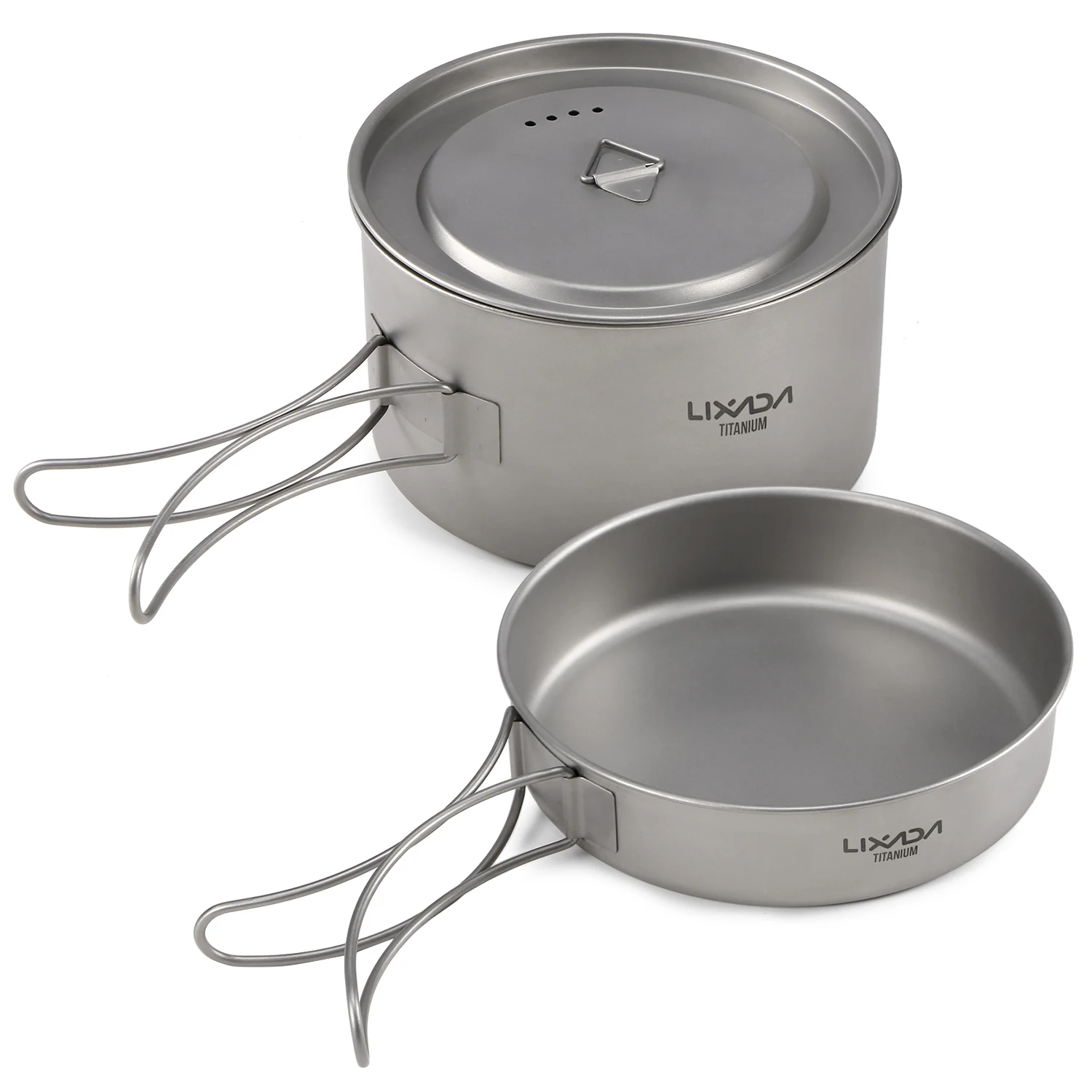 

Набор посуды Lixada из 2 предметов для кемпинга, титановая кастрюля, набор для приготовления пищи со складными ручками, сетчатая кухонная утвар...
