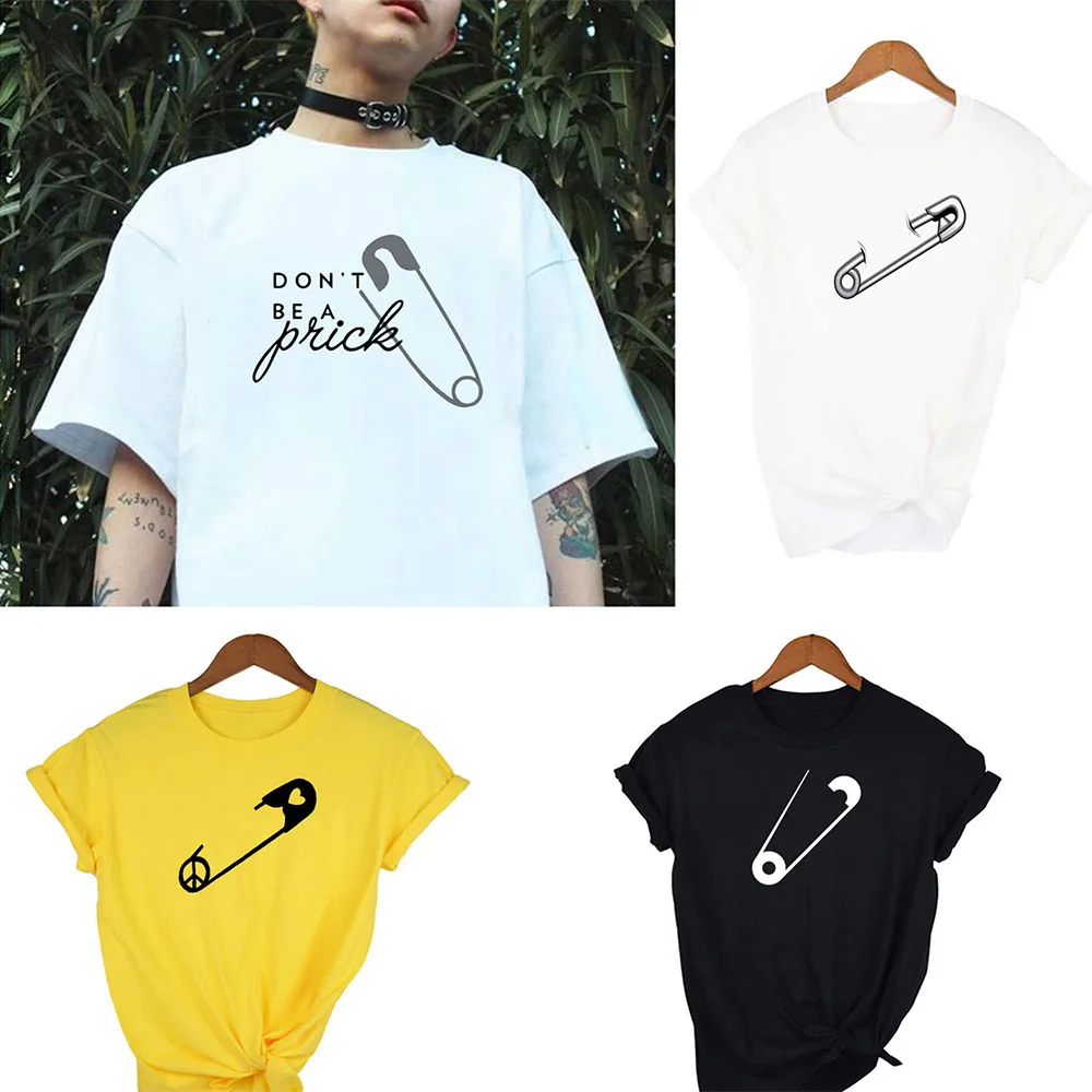Dont Be A Prick Safety Pin Women Short Sleeve Tops Kawaii Gothic Graphic Tee Funny Female Camisas Mujer Harajuku Clothes Hipster
Dont Be A Prick Safety Pin Women Short Sleeve Tops Kawaii Gothic Graphic Tee Funny Female Camisas Mujer Harajuku Clothes Hipster