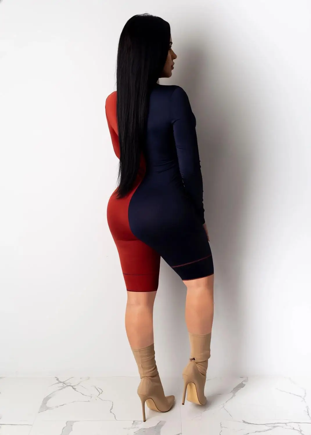 Women Clothing Elegant Sexy Stitching Jumpsuit Long Sleeve Bodysuit Female Zipper V-Neck Casual Leotard Slim Romper
Women Clothing Elegant Sexy Stitching Jumpsuit Long Sleeve Bodysuit Female Zipper V-Neck Casual Leotard Slim Romper