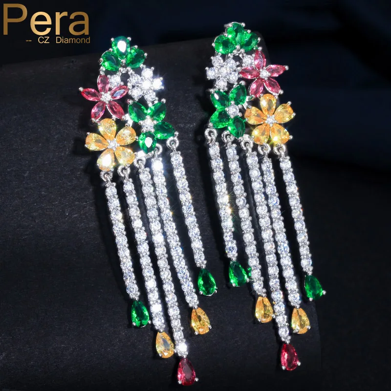 Pera Brand Luxury Silver Colour Multicolor Cubic Zirconia Long Dangle Earrings For Girl Friend Mom Wife Jewelry Gift E343
Pera Brand Luxury Silver Colour Multicolor Cubic Zirconia Long Dangle Earrings For Girl Friend Mom Wife Jewelry Gift E343