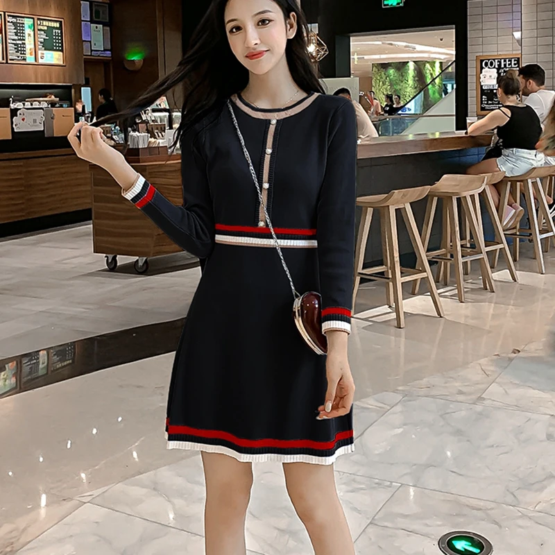 New Autumn Winter High quality Knitted Dresses Hit Color Long Sleeves Elegant Skinny Sweater Dress Fashion Vestidos
New Autumn Winter High quality Knitted Dresses Hit Color Long Sleeves Elegant Skinny Sweater Dress Fashion Vestidos