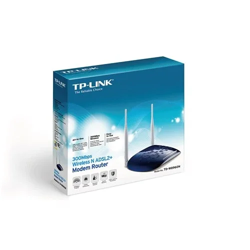 Tp-Link TD-W8960N 300 Mbps 4 Port Wireless ADSL Modem Router Wireless Router Dual Frequency Mesh Network Repeater 4 high Gain 
Tp-Link TD-W8960N 300 Mbps 4 Port Wireless ADSL Modem Router Wireless Router Dual Frequency Mesh Network Repeater 4 high Gain