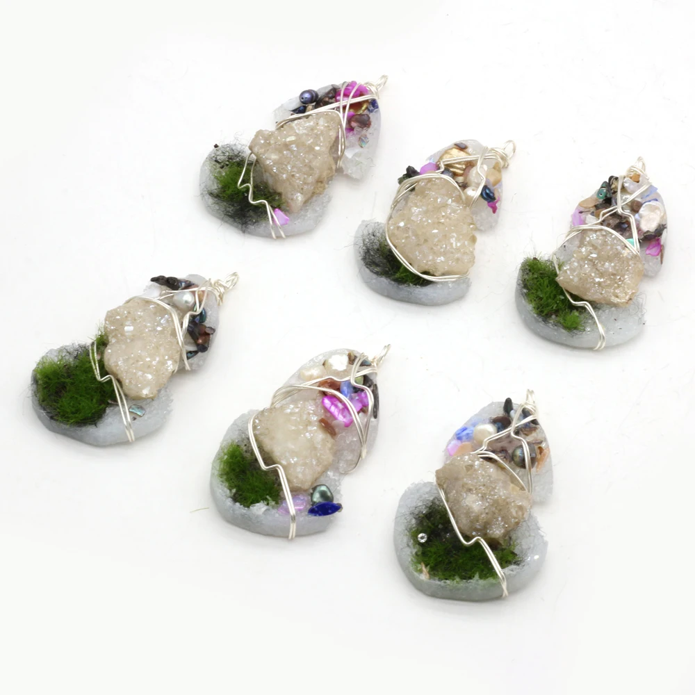 Natural Semi-precious Stones Irregular Exquisite Resin Pearl Winding Silver Pendant Making Fashionable Necklace Gifts 
Natural Semi-precious Stones Irregular Exquisite Resin Pearl Winding Silver Pendant Making Fashionable Necklace Gifts