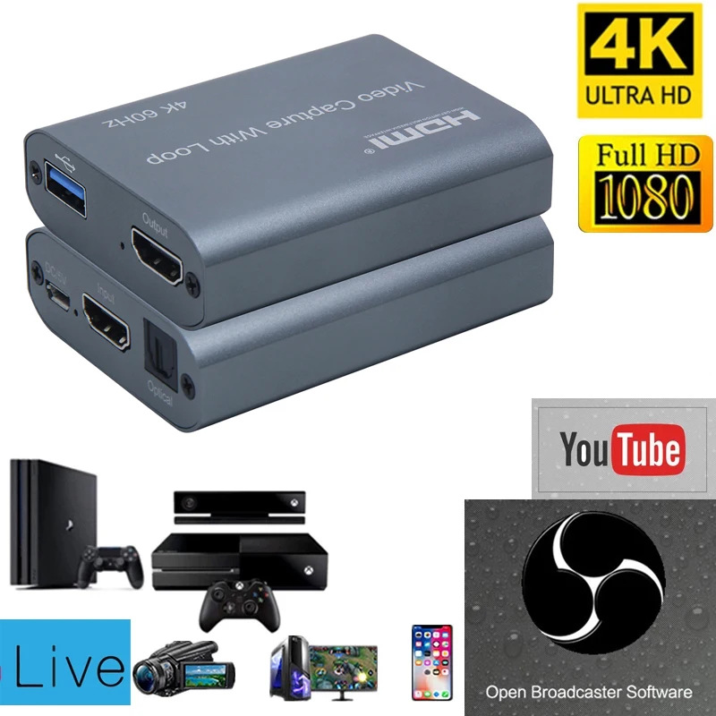 HD 1080P 4K 60Hz HDMI аудио Карта видеозахвата к USB 3 0 видео захвата Настольная игра Запись