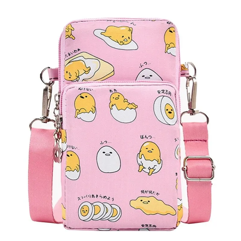 Мультяшные мини сумки через плечо Gudetama для женщин сумка телефона маленькие