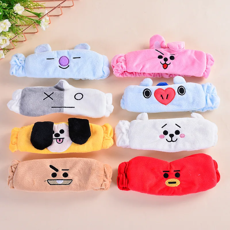 Мода Мультфильм Kpop Kawaii группа Bangtan девушки корейский стиль ободки плюшевые обруч