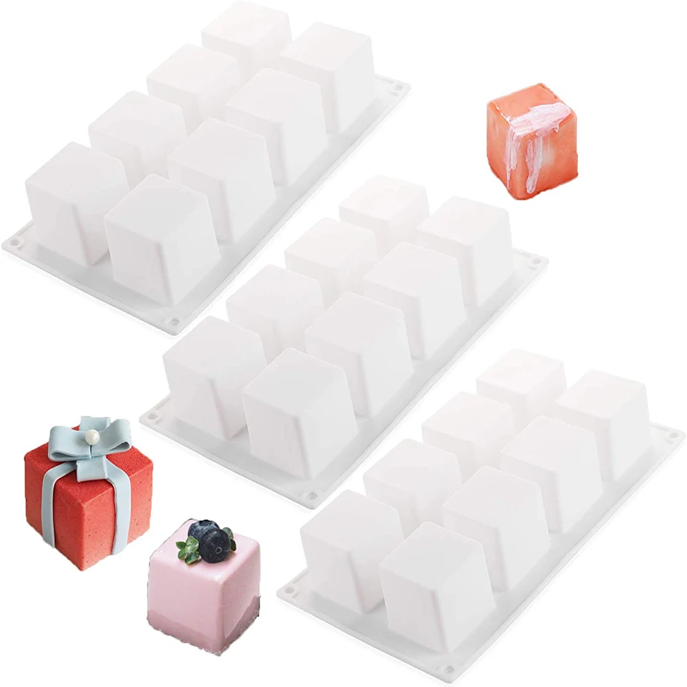 8 Cavity Cube Square Shape Silicone Mold for Cake Decorating Tools DIY Dessert Cake Moulds for Kitchen Baking Tool
8 Cavity Cube Square Shape Silicone Mold for Cake Decorating Tools DIY Dessert Cake Moulds for Kitchen Baking Tool