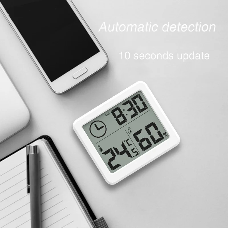 Digital LCD Thermometer Hygrometer Electronic Temperature Humidity Meter Weather Station Indoor Outdoor Tester With Clock
Digital LCD Thermometer Hygrometer Electronic Temperature Humidity Meter Weather Station Indoor Outdoor Tester With Clock