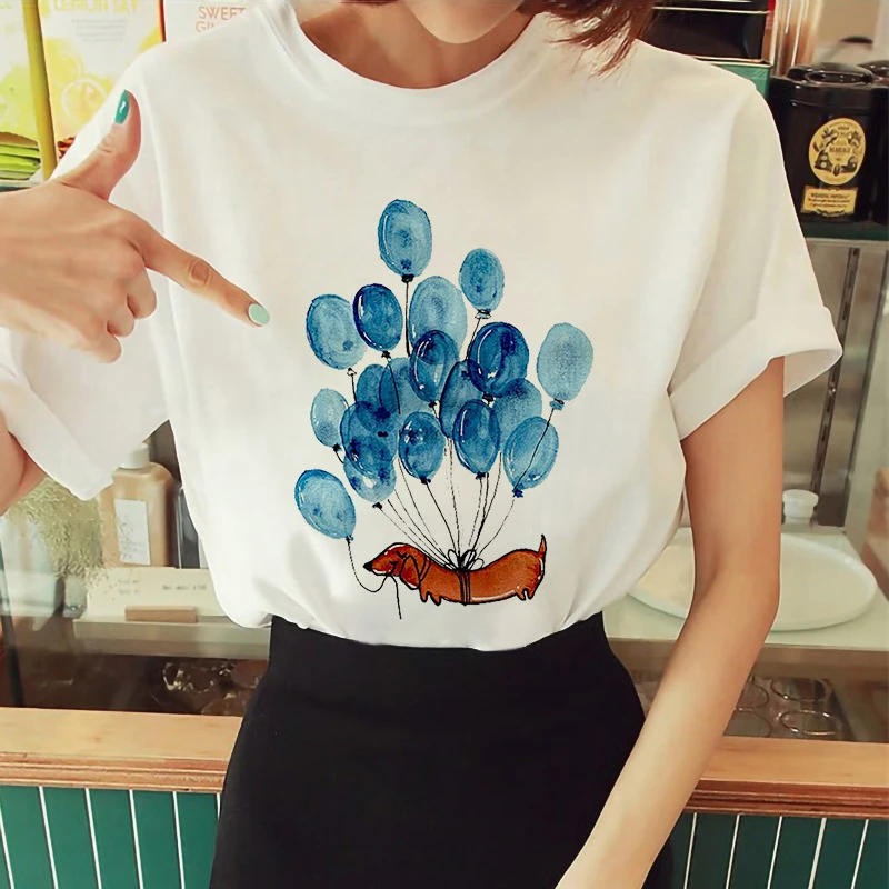 2021 Summer Newest Women's T-shirt cute dog print 90s Graphic T-shirt Harajuku Tops Tee tee shirt femme 
2021 Summer Newest Women's T-shirt cute dog print 90s Graphic T-shirt Harajuku Tops Tee tee shirt femme