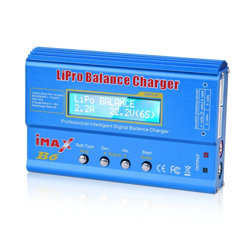 HTRC IMax B6 Balance Charger 80W 6A Model Li-Po/Li-Fe/Ni-MH/Li-Lon/Ni-Cd/PB Battery Charger T Plug
HTRC IMax B6 Balance Charger 80W 6A Model Li-Po/Li-Fe/Ni-MH/Li-Lon/Ni-Cd/PB Battery Charger T Plug