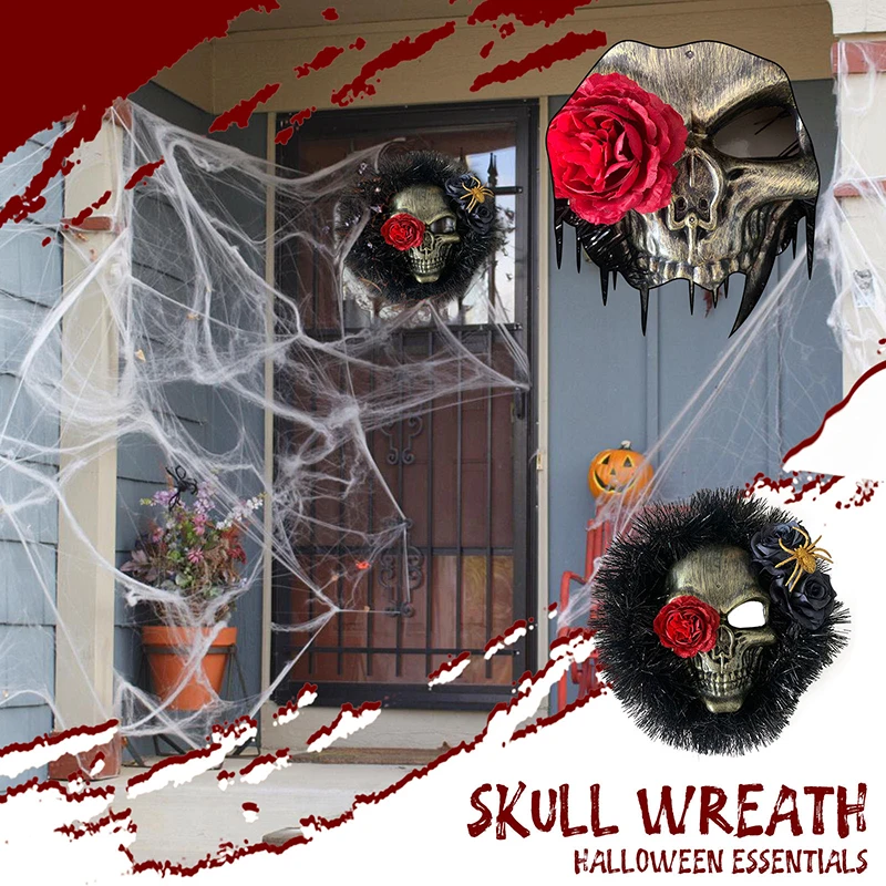2021 Horror Skull Wreath Halloween Winged Skull Handmade Garland Ornament for Home Party Masquerade Decoration
2021 Horror Skull Wreath Halloween Winged Skull Handmade Garland Ornament for Home Party Masquerade Decoration