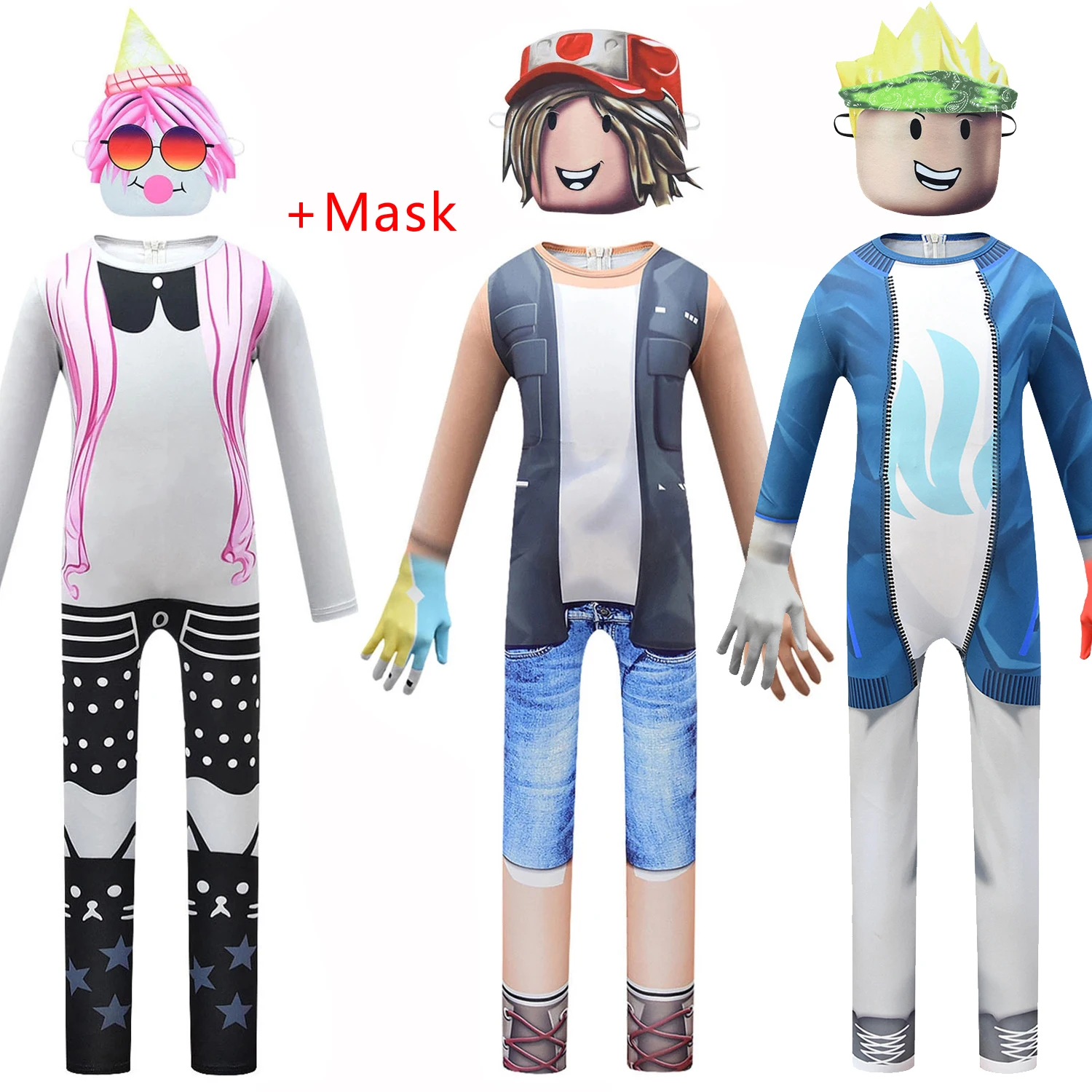 Kids ROBLOXing Cosplay Costume with Mask Boys Girls Anime Funny Party Bodysuit Halloween Carnival Fancy Dress Jumpsuits Clothes
Kids ROBLOXing Cosplay Costume with Mask Boys Girls Anime Funny Party Bodysuit Halloween Carnival Fancy Dress Jumpsuits Clothes