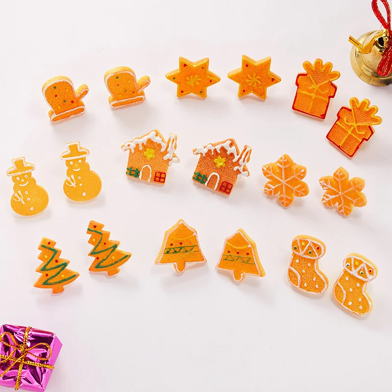 Cute Christmas Snowman Tree Fake Bread Biscuits Stud Earrings for Women Resin Star Xmas Sock Gloves Bells Fashion Jewelry Gifts
Cute Christmas Snowman Tree Fake Bread Biscuits Stud Earrings for Women Resin Star Xmas Sock Gloves Bells Fashion Jewelry Gifts