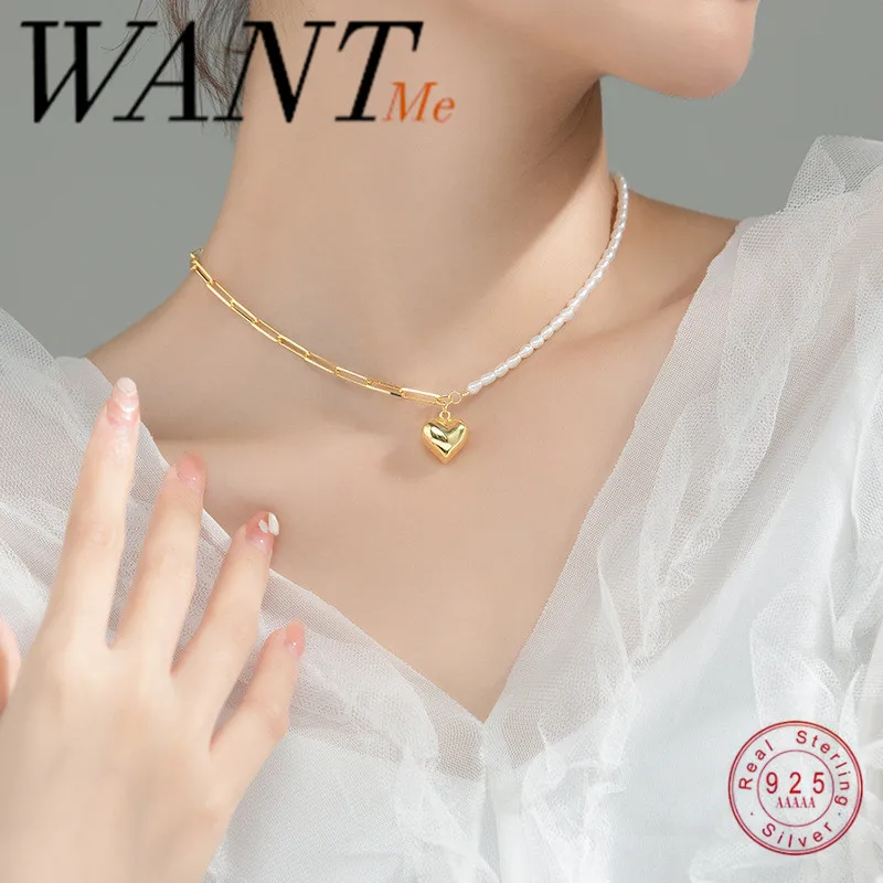 Фото Женское колье WANTME из серебра 925 пробы с подвеской в виде сердца|Ожерелья| |