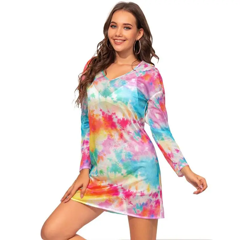 Plus Size Sexy Long Sleeve Mesh Mini Dress Women V Neck Fall Fashion Beach Outfit Dresses See -Through Tie -Dye Streetwear
Plus Size Sexy Long Sleeve Mesh Mini Dress Women V Neck Fall Fashion Beach Outfit Dresses See -Through Tie -Dye Streetwear