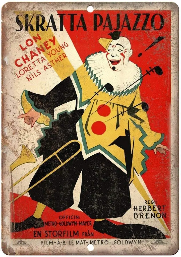 RUU Lon Chaney Clown Tin Sign Metal Poster Warning Sign Iron Sheet Plaque Painting Bedroom School Wall Aluminum Art Decor Bar
RUU Lon Chaney Clown Tin Sign Metal Poster Warning Sign Iron Sheet Plaque Painting Bedroom School Wall Aluminum Art Decor Bar