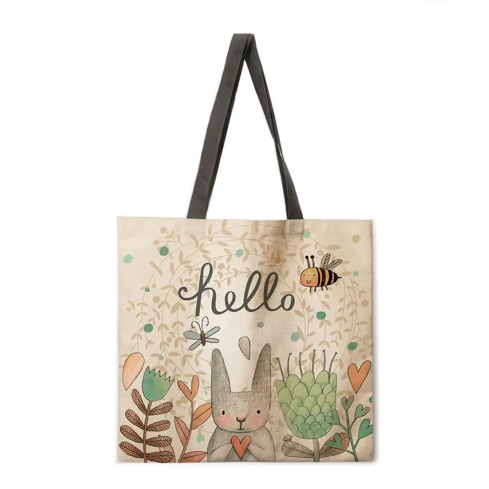 Easter Flower Bunny Print Tote Bag Linen Fabric Casual Tote Bag Foldable Shopping Bag Reusable Beach Bag Ladies Shoulder Bag
Easter Flower Bunny Print Tote Bag Linen Fabric Casual Tote Bag Foldable Shopping Bag Reusable Beach Bag Ladies Shoulder Bag