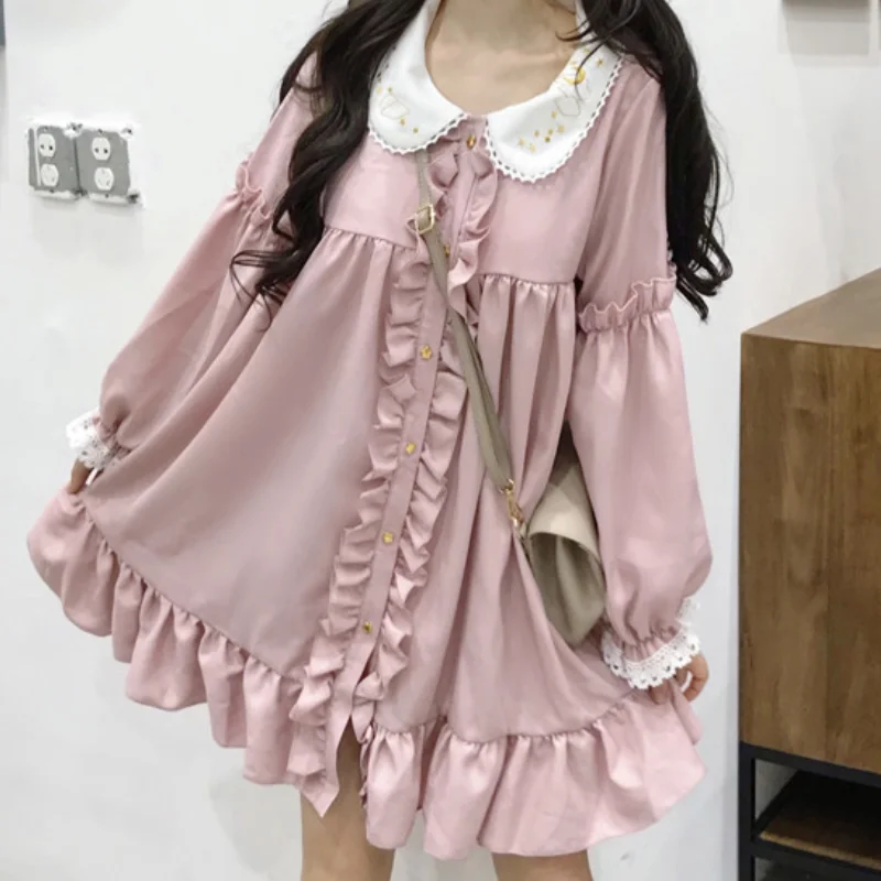Женское кружевное платье в японском стиле Harajuku вышитая кукла платье Ulzzang женская модная одежда в стиле "Лолита" для женщин
Женское кружевное платье в японском стиле Harajuku вышитая кукла платье Ulzzang женская модная одежда в стиле "Лолита" для женщин