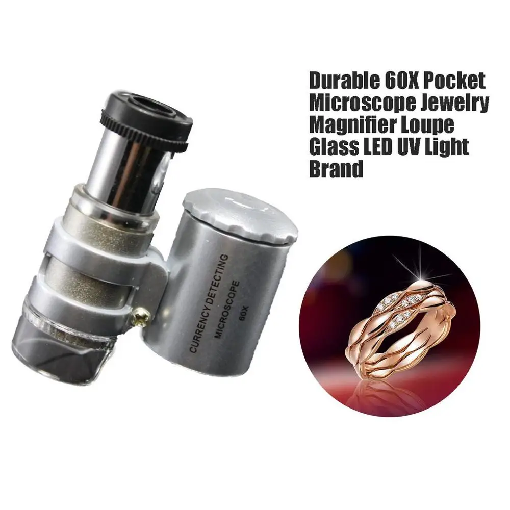 Mini 60x Handheld Jewelry Magnifier Microscope Loupes Glass Lens LED Light Jewelry Detect Tool Drop Shipping
Mini 60x Handheld Jewelry Magnifier Microscope Loupes Glass Lens LED Light Jewelry Detect Tool Drop Shipping