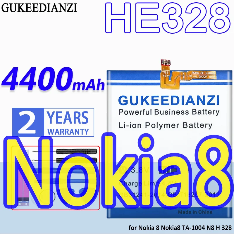Аккумулятор высокой емкости GUKEEDIANZI HE328 4400 мА · ч для Nokia 8 Nokia8 TA-1004 N8 H 328
Аккумулятор высокой емкости GUKEEDIANZI HE328 4400 мА · ч для Nokia 8 Nokia8 TA-1004 N8 H 328