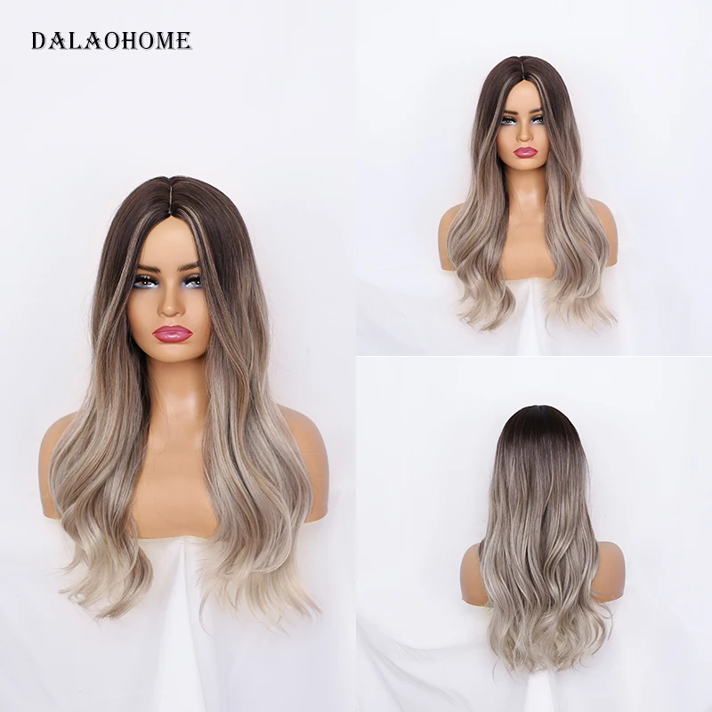 Dalaohome Long Ombre Wavy Synthetic Wig Hair Woman Brown With Blonde Natural Daily Wigs Heat Resistant Fiber Layered Hairstyle
Dalaohome Long Ombre Wavy Synthetic Wig Hair Woman Brown With Blonde Natural Daily Wigs Heat Resistant Fiber Layered Hairstyle