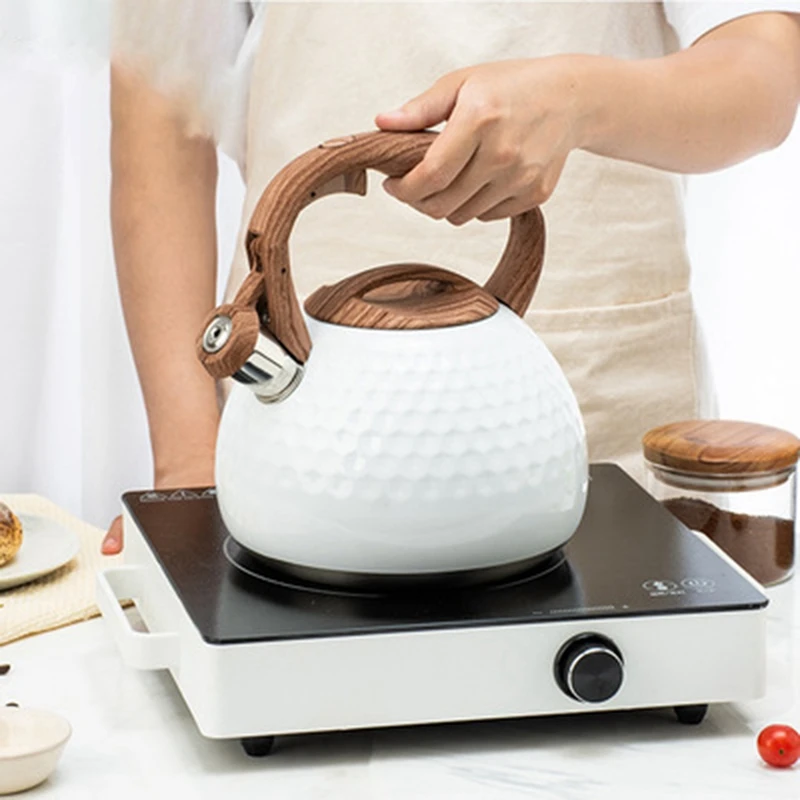 2.8L Stainless Steel Whistling Teapot Heat Resistant Handle Gas Induction Cooker Teapot
2.8L Stainless Steel Whistling Teapot Heat Resistant Handle Gas Induction Cooker Teapot