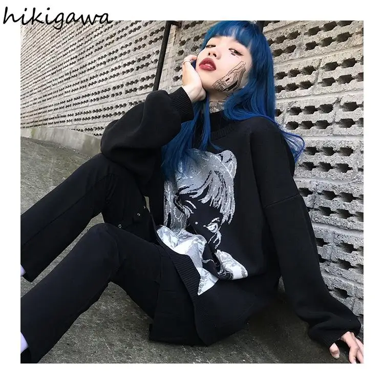 Hikigawa Korean Oversized Outwear Cartoon Print Knitted Pullovers 2021 Fall Clothing Streetwear Harajuku Sweater Tops Mujer
Hikigawa Korean Oversized Outwear Cartoon Print Knitted Pullovers 2021 Fall Clothing Streetwear Harajuku Sweater Tops Mujer