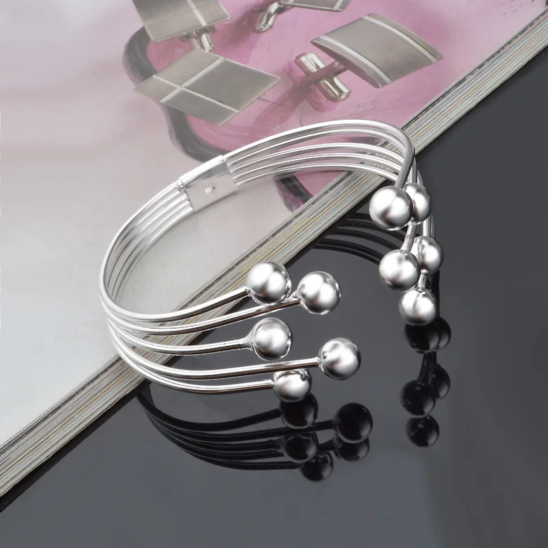 2021 New Design Silvery Color 8M Bead Bangles & Bracelet For Women Jewelry Metal Wire Adjustable Bracelets Cuff
2021 New Design Silvery Color 8M Bead Bangles & Bracelet For Women Jewelry Metal Wire Adjustable Bracelets Cuff