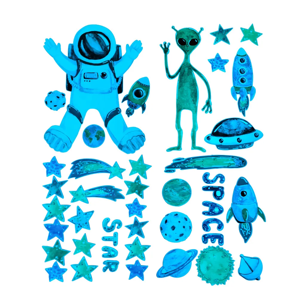 Blue astronaut sticker Alien spaceship glow-in-the dark wall sticker cute room decor wall decor Children room
Blue astronaut sticker Alien spaceship glow-in-the dark wall sticker cute room decor wall decor Children room