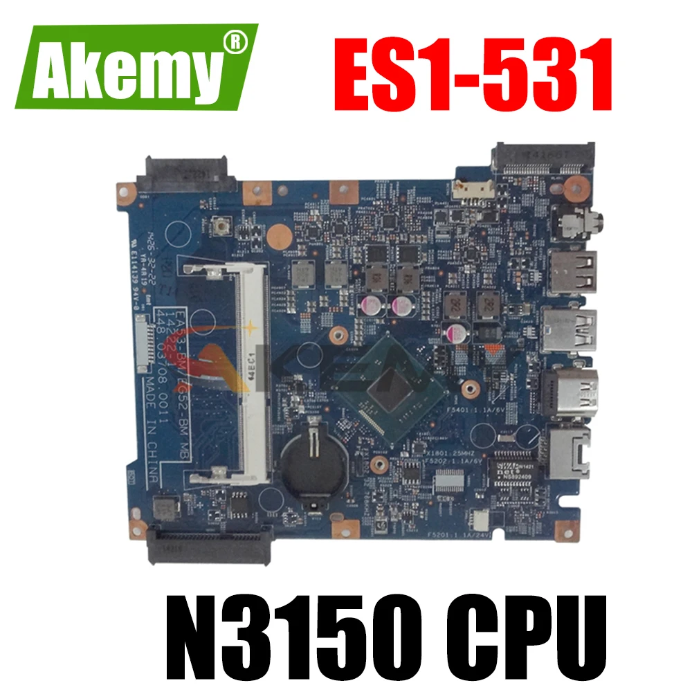 Материнская плата для ноутбука ACER aspire ES1-531 / EX2519 14285-1 448.05302.0011 CPU N3150 DDR3 100%, бесплатная доставка
Материнская плата для ноутбука ACER aspire ES1-531 / EX2519 14285-1 448.05302.0011 CPU N3150 DDR3 100%, бесплатная доставка