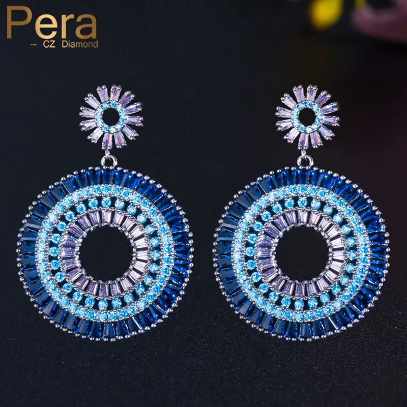 Pera Trendy Purple Blue Baguette Cubic Zirconia Black Gold Big Dangle Circle Round Drop Earrings for Women Designer Jewelry E627
Pera Trendy Purple Blue Baguette Cubic Zirconia Black Gold Big Dangle Circle Round Drop Earrings for Women Designer Jewelry E627