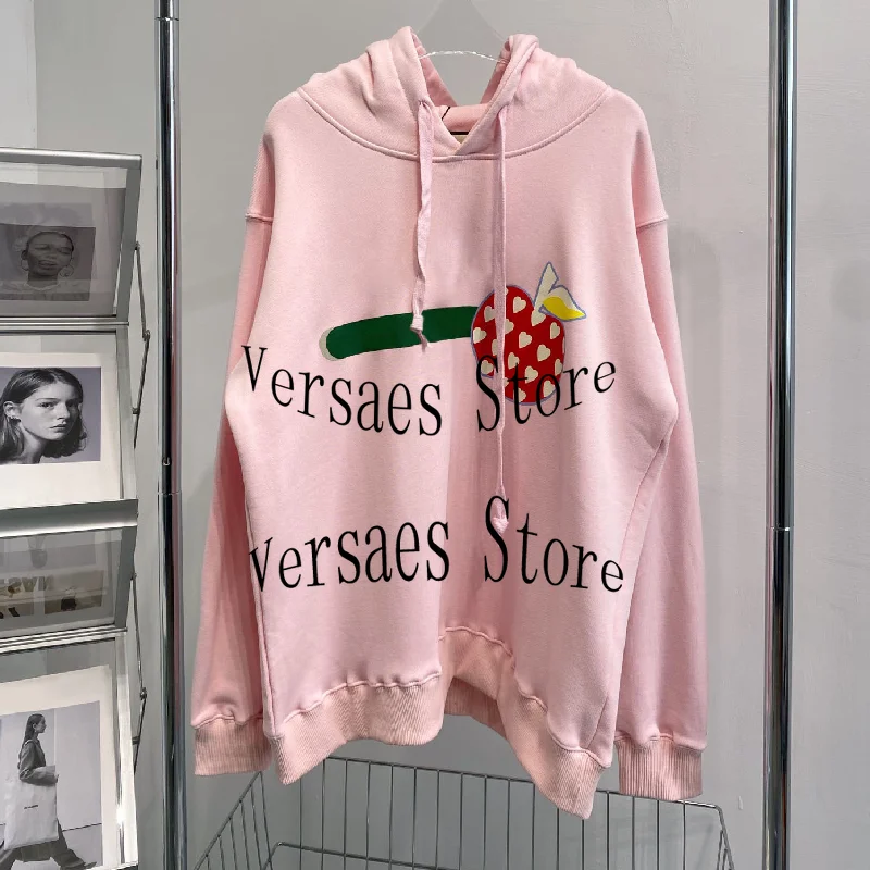 2021 Luxury Design Women's fashion playful Apple print hat long sleeve Pink Youth aging leisure comfortable versatile sweater
2021 Luxury Design Women's fashion playful Apple print hat long sleeve Pink Youth aging leisure comfortable versatile sweater