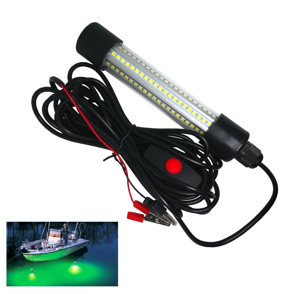 LED Submersible Fishing Light Underwater Fish Lamp Lure Bait Finder Lamp 12-24V White Green Blue Light
LED Submersible Fishing Light Underwater Fish Lamp Lure Bait Finder Lamp 12-24V White Green Blue Light
