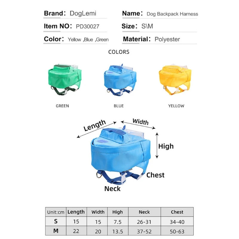 Fashion Dog Self Backpack Small Pet Harness Mini Carrier Back Pack Pocket Saddle Bags Puppy Bag
Fashion Dog Self Backpack Small Pet Harness Mini Carrier Back Pack Pocket Saddle Bags Puppy Bag