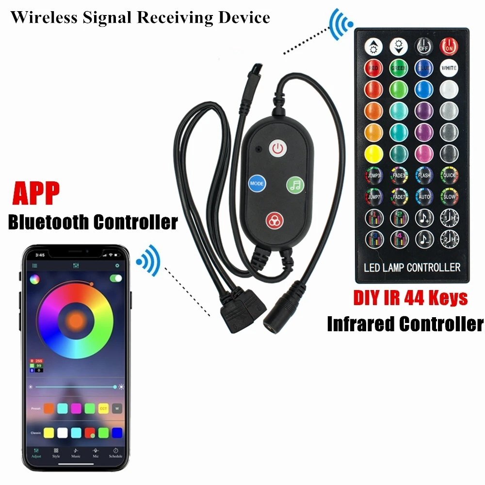 5050 LED 40 plus 4 keys bluetooth bluetooth APP music bring suit 5 m to 10 m lights controller 
5050 LED 40 plus 4 keys bluetooth bluetooth APP music bring suit 5 m to 10 m lights controller