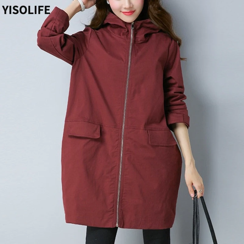 Plus size women Loose Casual Coats and jackets Fall&Winter clothes Hooded Mid-length sports outdoor Windproof Trench coat
Plus size women Loose Casual Coats and jackets Fall&Winter clothes Hooded Mid-length sports outdoor Windproof Trench coat
