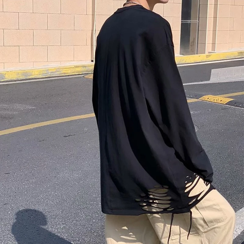 Thin Hole Streetwear High Street 2021 Cotton Summer Men Tops Long Sleeve Hip Hop Oversized White Japanese Loose Ripped Clothing
Thin Hole Streetwear High Street 2021 Cotton Summer Men Tops Long Sleeve Hip Hop Oversized White Japanese Loose Ripped Clothing