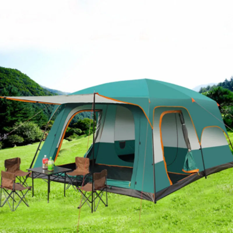 Two-bedroom and One-living Tent Leisure Camping Double-decker Oversized 8-12 People Thickened Rainproof Tent
Two-bedroom and One-living Tent Leisure Camping Double-decker Oversized 8-12 People Thickened Rainproof Tent