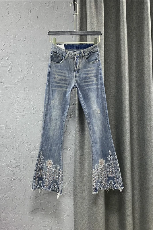 2021 Spring and Summer Vintage Jeans Women's Elastic Slim Bottom Pants Female High Waist Bootcut Pants Blue Skinny Denim Jeans
2021 Spring and Summer Vintage Jeans Women's Elastic Slim Bottom Pants Female High Waist Bootcut Pants Blue Skinny Denim Jeans