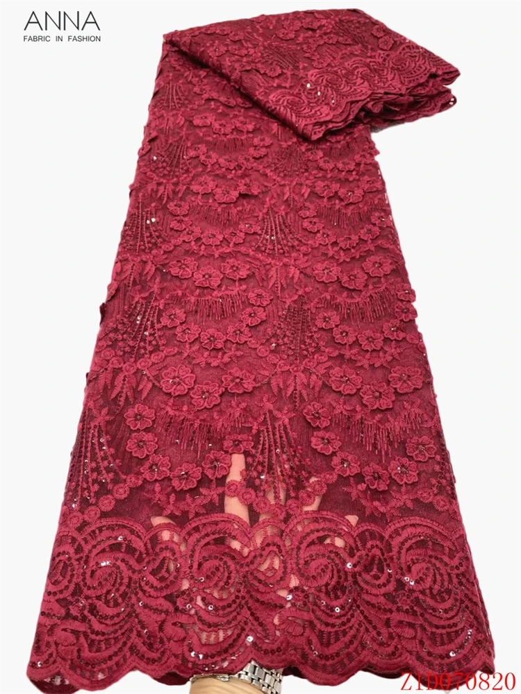 Anna red embroidered french sequins lace nigerian tulle fabric 5 yards/pcs african net laces tulle fabrics for women party dress
Anna red embroidered french sequins lace nigerian tulle fabric 5 yards/pcs african net laces tulle fabrics for women party dress