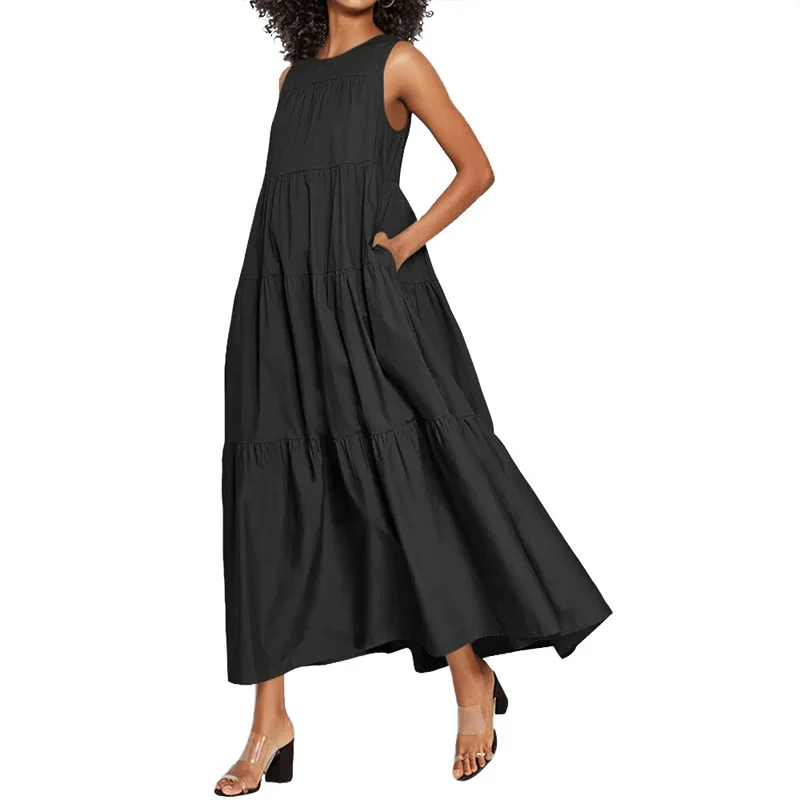 Lugentolo Summer Long Dress Women New Round Neck Pullover Sleeveless Loose Large Size Dresses for Women
Lugentolo Summer Long Dress Women New Round Neck Pullover Sleeveless Loose Large Size Dresses for Women