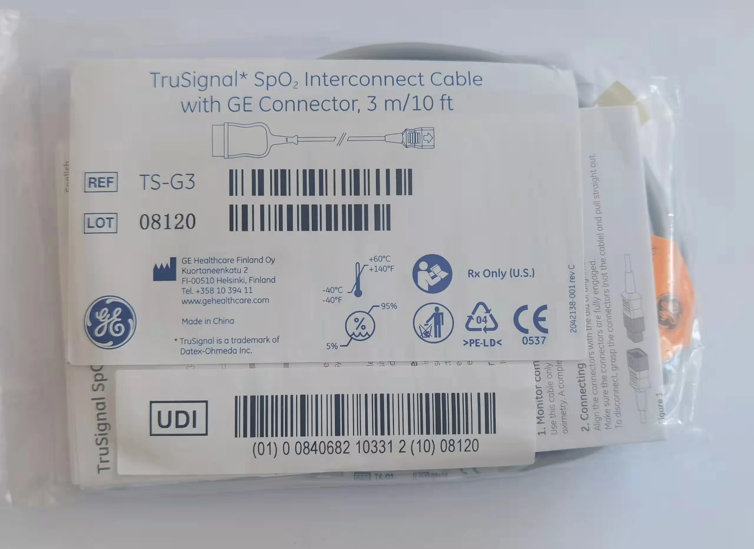 GE соединительный кабель с G E разъемом 3 м/10 футов, PN TS-G3 новый оригинальный
GE соединительный кабель с G E разъемом 3 м/10 футов, PN TS-G3 новый оригинальный